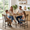 Lorer Set repas 5 pièces table ronde et chaises bois noir