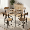 Lorer Set repas 5 pièces table ronde et chaises bois noir