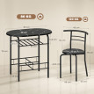 Produit Ylueo Ensemble salle à manger 2 personnes table cuisine effet marbre noir