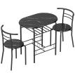 Produit Ylueo Ensemble salle à manger 2 personnes table cuisine effet marbre noir