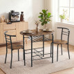 Teranova Ensemble salle à manger 2 personnes table chaises rangement brun rustique