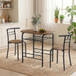 Teranova Ensemble salle à manger 2 personnes table chaises rangement brun rustique