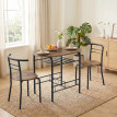 Teranova Ensemble salle à manger 2 personnes table chaises rangement brun rustique