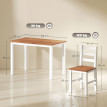 Table à manger Tales ensemble 4 chaises pin massif marron blanc