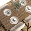 Ensemble de bar Keres table 4 chaises capitonnées aspect lin beige