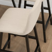 Ensemble de bar Keres table 4 chaises capitonnées aspect lin beige