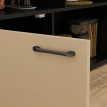 Ensemble de bar Peronel table pliable tabourets rangement noir chêne