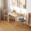 Lorvay Ensemble table à manger 3 pièces gain de place bois naturel gris