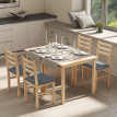 Lorvay Ensemble table à manger 3 pièces gain de place bois naturel gris