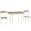 Kerier Ensemble repas pliant table et 2 chaises blanc naturel