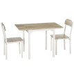 Kerier Ensemble repas pliant table et 2 chaises blanc naturel