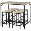 Produit Orras Table haute industrielle avec 4 tabourets chêne clair noir
