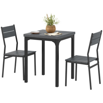 Bervik ensemble repas 3 pièces table à manger 2 chaises gris