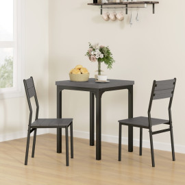Bervik ensemble repas 3 pièces table à manger 2 chaises gris