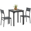 Bervik ensemble repas 3 pièces table à manger 2 chaises gris