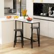 Aurova ensemble bar 2 personnes table et tabourets marbre blanc noir