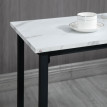 Aurova ensemble bar 2 personnes table et tabourets marbre blanc noir