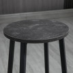 Aurova ensemble bar 2 personnes table et tabourets marbre blanc noir