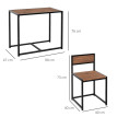 Table de bar Celine ensemble 3 pièces cuisine industrielle marron noir