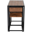 Table de bar Celine ensemble 3 pièces cuisine industrielle marron noir