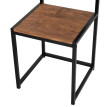 Table de bar Celine ensemble 3 pièces cuisine industrielle marron noir