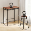 Galviel Table Haute Cuisine Industrielle avec 2 Tabourets Marron Noir