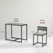 Ensemble table haute Avioenne 3 pièces cuisine industriel gris