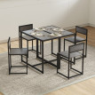 Ensemble table haute Avioenne 3 pièces cuisine industriel gris