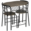 Produit Ilas ensemble bistrot 3 pièces table et chaises noir