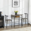 Produit Ilas ensemble bistrot 3 pièces table et chaises noir