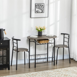 Produit Ilas ensemble bistrot 3 pièces table et chaises noir