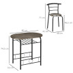 Produit Ilas ensemble bistrot 3 pièces table et chaises noir