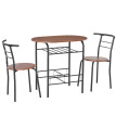 Set table Emeo cuisine et salle à manger compacte noir et bois