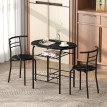Ensemble repas Taliel table et 2 chaises gain de place cuisine bar noir
