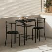 Ensemble repas Taliel table et 2 chaises gain de place cuisine bar noir