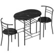 Ensemble repas Taliel table et 2 chaises gain de place cuisine bar noir