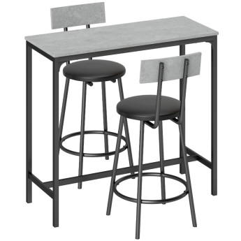Produit Aurven Ensemble table de bar avec 2 tabourets gris