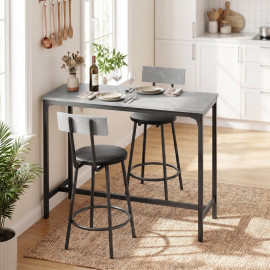 Produit Aurven Ensemble table de bar avec 2 tabourets gris