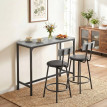 Produit Aurven Ensemble table de bar avec 2 tabourets gris