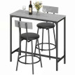 Produit Aurven Ensemble table de bar avec 2 tabourets gris