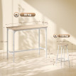 Belro Ensemble table de bar 5 pièces industriel chêne blanc