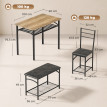 Ensemble repas Isilea table industrielle 2 chaises banc brun