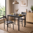 Torea Ensemble table à manger extensible chaises empilables noir