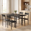Torea Ensemble table à manger extensible chaises empilables noir