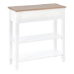 Table console Solier multifonction bois naturel blanc