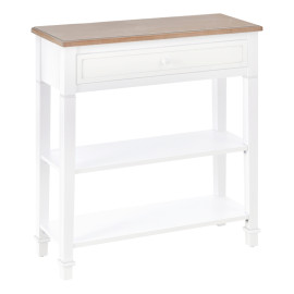 Table console Solier multifonction bois naturel blanc