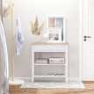 Table console Solier multifonction bois naturel blanc