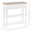 Table console Solier multifonction bois naturel blanc