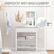 Table console Solier multifonction bois naturel blanc