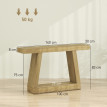 Avora Table console rangement arrière canapé chêne